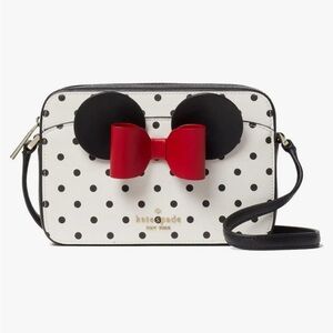 NWT Kate Spade X Disney Minnie Mouse Polka Dot Crossbody Camera Bag